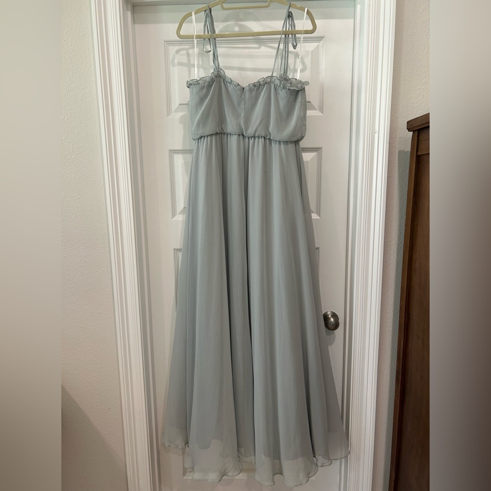 After Six Soft Gray Ruffled Dress - Picture 3 of 7